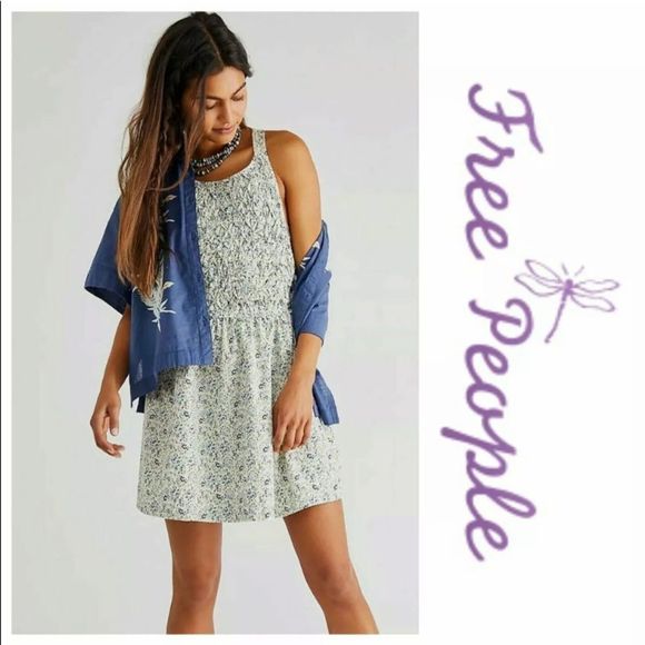 Free people petunia mini dress tea combo small floral print - Picture 2 of 7